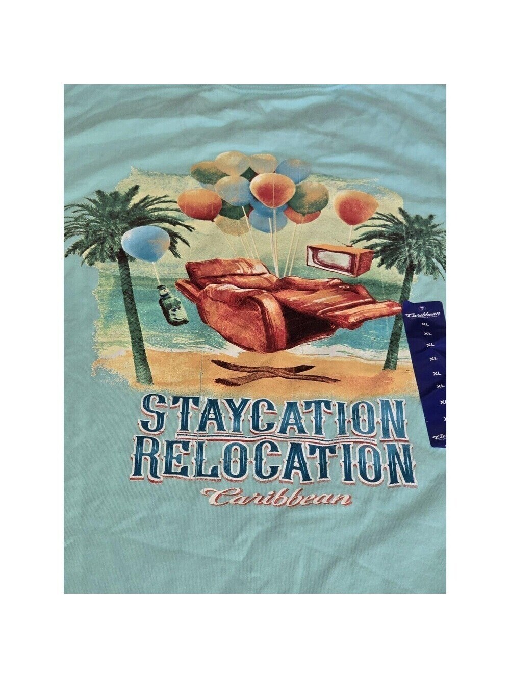 Caribbean Staycation Relocation Graphic T-Shirt XL